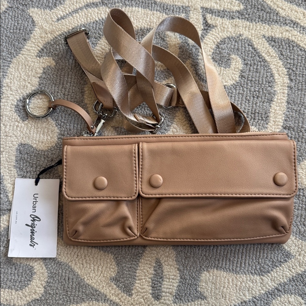 URBAN ORIGINALS Art of Happiness vegan leather crossbody belt bag - NUDE
